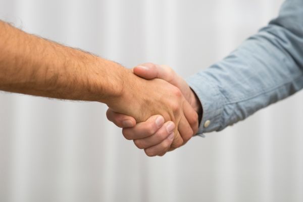 men shaking hands